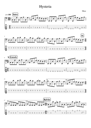 Play Official version of Hysteria Sheet Music by Muse for