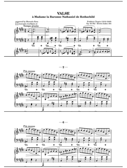 Chopin Waltz op64 Nr2 cis/c# minor (Arr. Manuela Rosa) - Frédéric Chopin (Piano Chords-Lyrics)