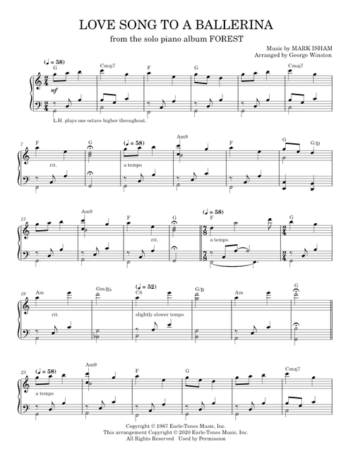 E WINSTON　 SHEET MUSIC COLLECTION George Winston - Piano Sheet Music Collection | 12 Iconic Songs