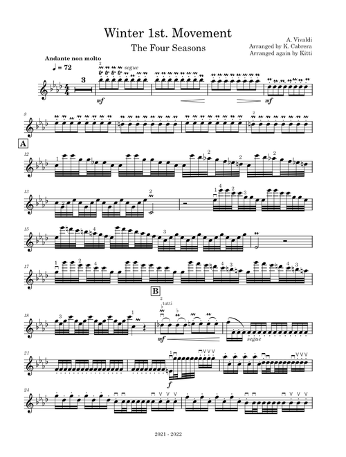 Winter 1st Movement  – Antonio Vivaldi Winter [Violin Solo]