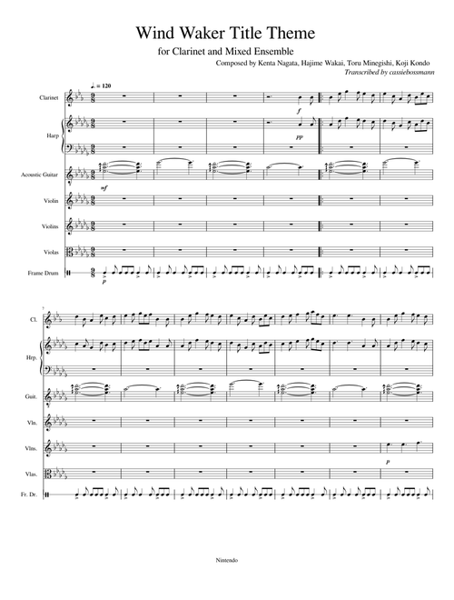 Wind Waker Title Theme for Clarinet and Mixed Ensemble - Kondo, Nagata, Wakai, Minegishi