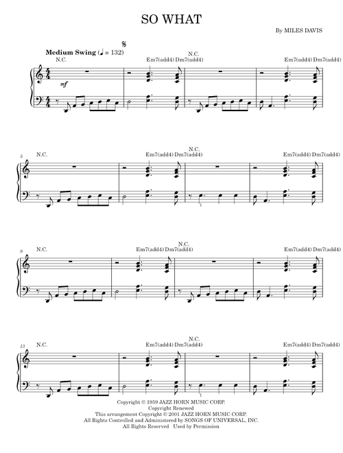 So what - Miles Davis (Piano Solo)