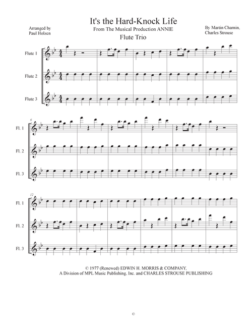 It's The Hard-Knock Life (Arr. Paul Holzen) - Martin Charnin, Charles Strouse (Woodwind Ensemble)
