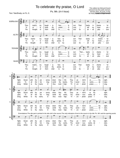 To celebrate thy praise, O Lord - Joseph Stephenson
