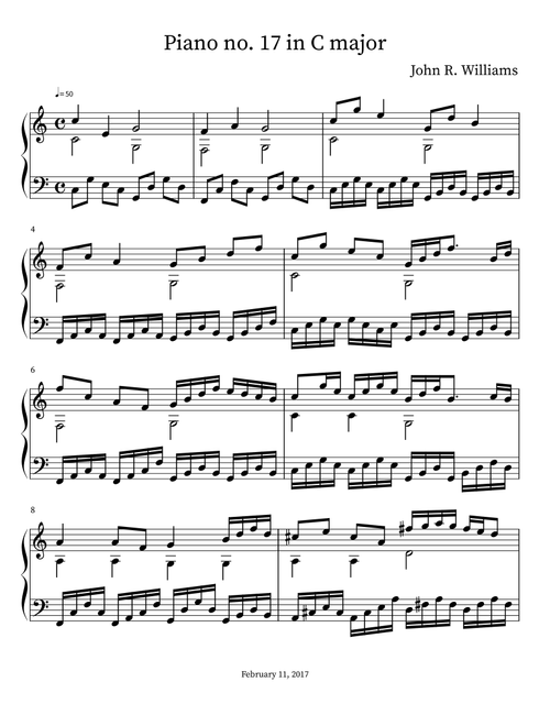 Piano no. 17 in C major - John R. Williams (Piano Solo)