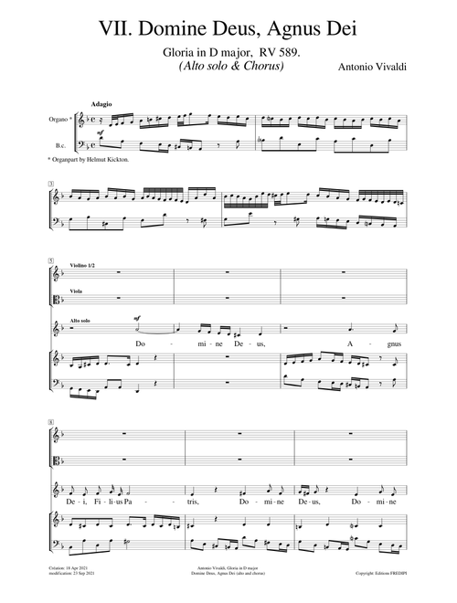 Gloria in D major, RV 589, VII - Domine Deus Agnus Dei – Antonio Vivaldi