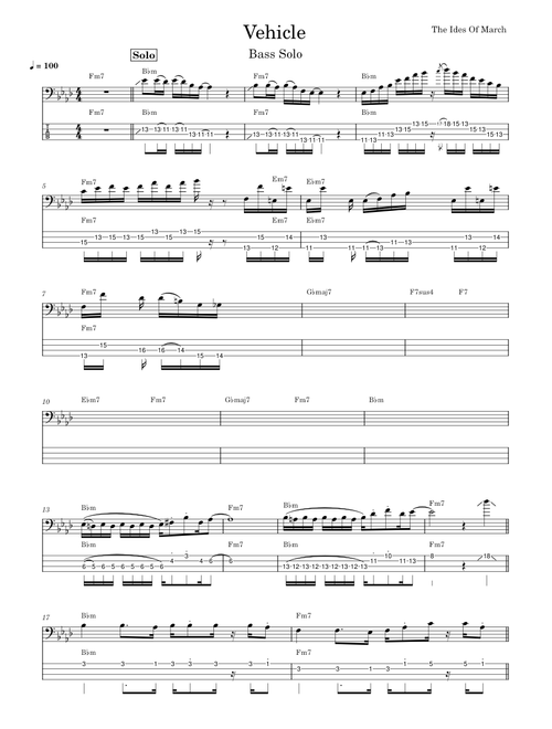 Vehicle – The Ides of March - Bass Solo DRAFT