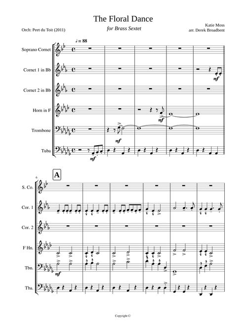 The Floral Dance - Katie Moss, arr. D Broadbent (Brass Sextet)