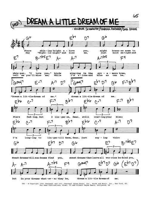 Dream A Little Dream (Arr. Danny S. Ash) - Fabian Andre, Wilbur Schwandt (Guitar Tab)