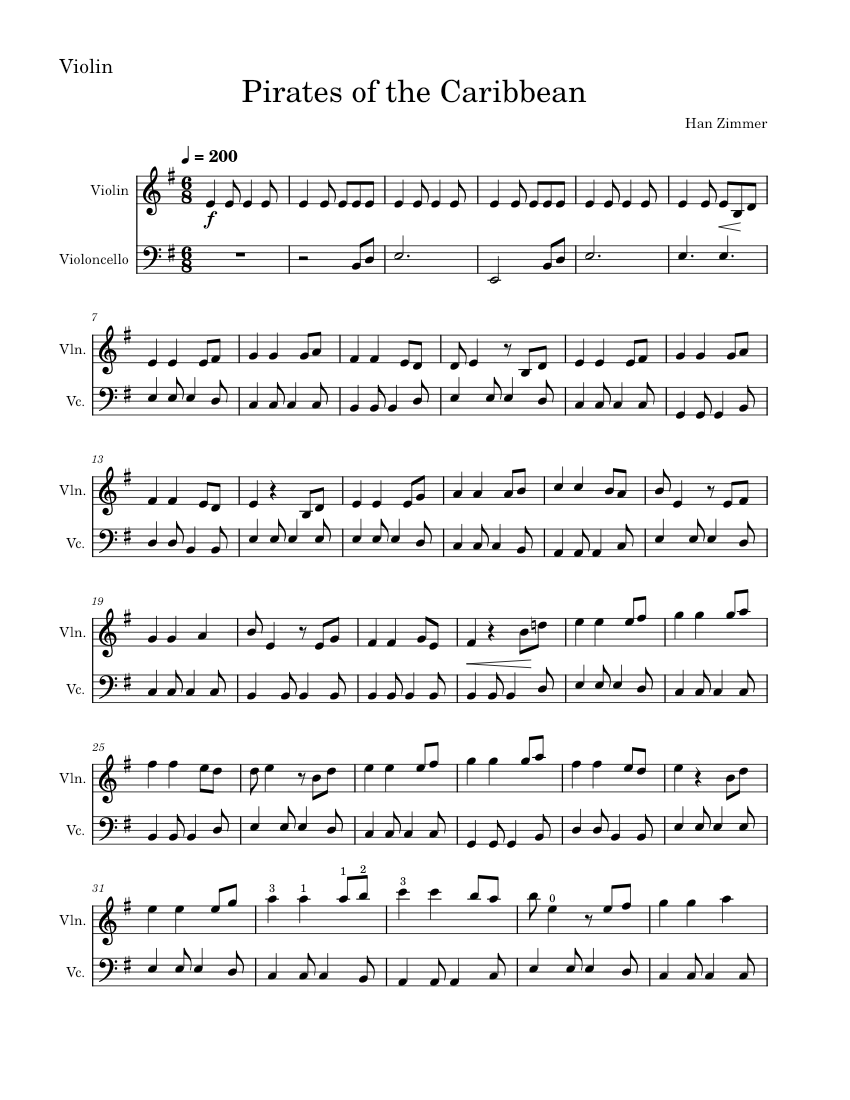 Two cellos pirates of the caribbean online