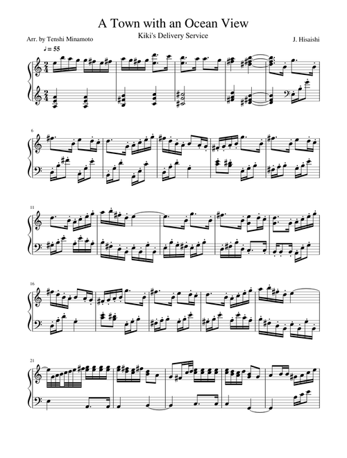 A Town with an Ocean View- Joe Hisaishi- NATURAL KEY SIGNATURE