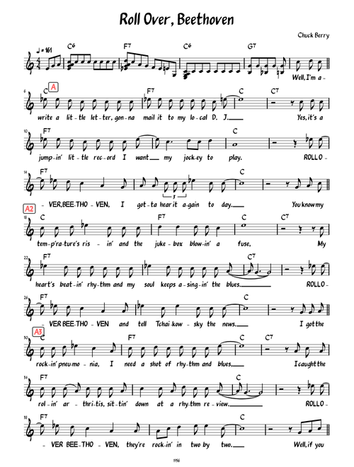 Roll Over, Beethoven (Lead sheet with lyrics )