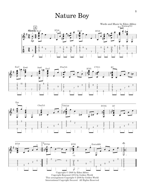 Nature Boy - Nat King Cole (Solo Guitar)