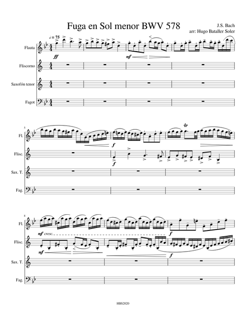 Fugue in G minor BWV 578