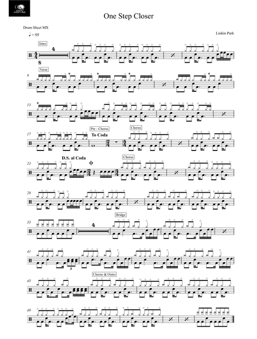 One Step Closer (Arr. Drum Sheet MX) - Linkin Park (Drums)