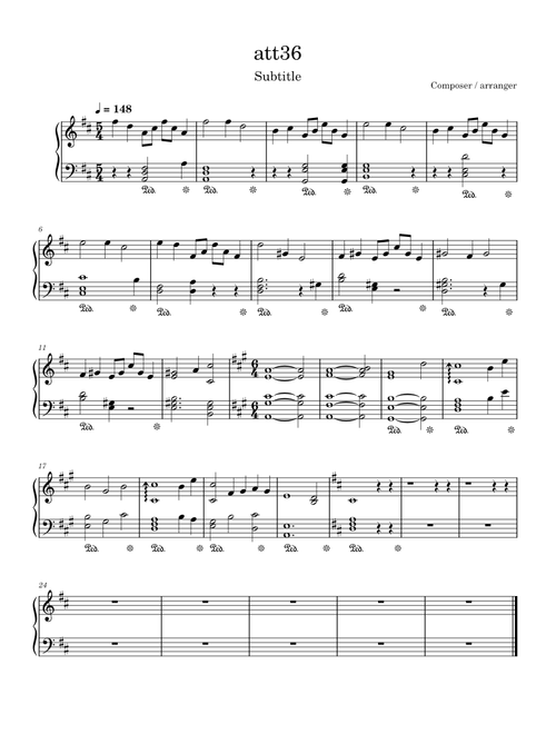att36 sheet music arranged by enavpham