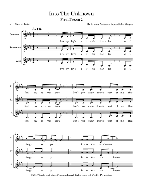 Into The Unknown (Arr. Eleanor Baker) - Panic! At The Disco (Small Ensemble)