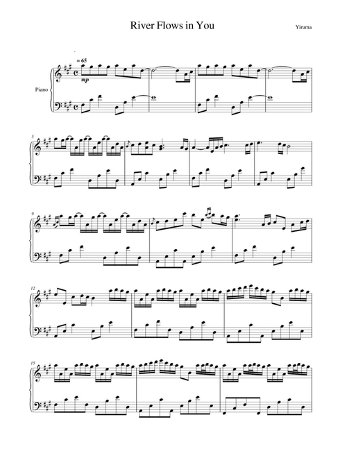 River Flows in You (Arr. Yiruma) (Piano Solo)