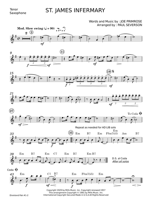 Saint James Infirmary Blues - Misc Traditional