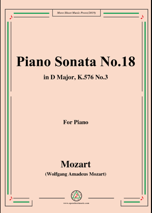 Piano Sonata No.18 in D major, K.576 – Wolfgang Amadeus Mozart