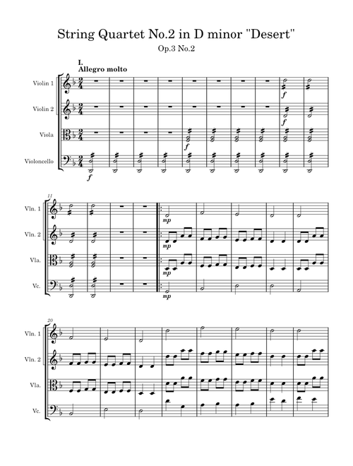 String Quartet No.2 in D minor "Desert" Op.3 No.2