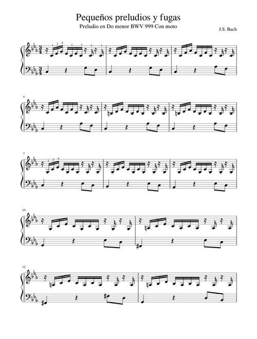 Prelude in C minor J.S.Bach BWV 999