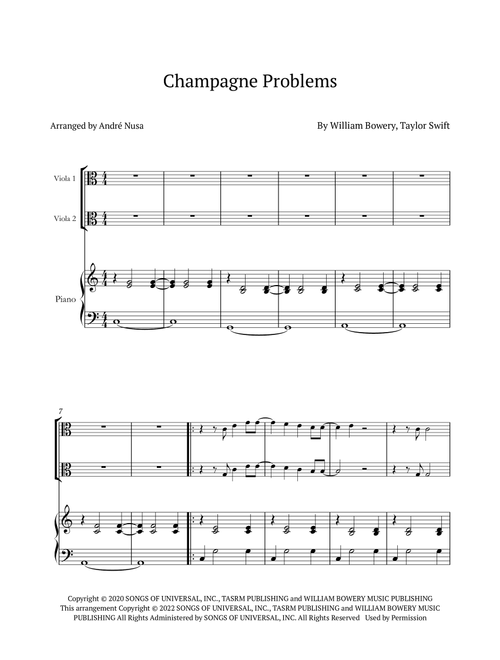Champagne Problems (Arr. André Nusa) - Taylor Swift (String Ensemble)