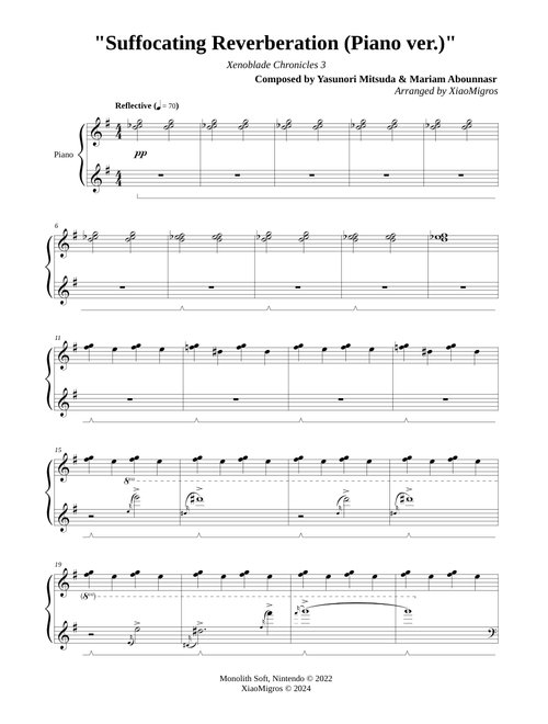 Suffocating Reverberation (Piano ver.) - Xenoblade Chronicles 3