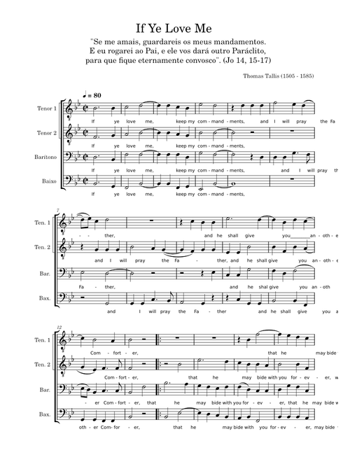 If ye love me – Thomas Tallis