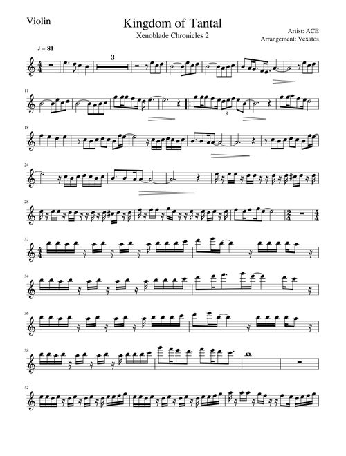 Xenoblade Chronicles 2 - Kingdom of Tantal - Violin