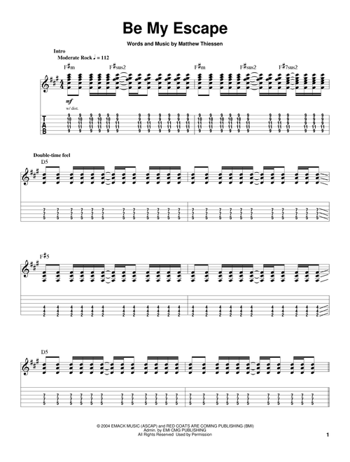 Be My Escape - Relient K (Guitar Tab Play-Along)