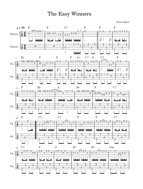 The easy winners – Scott Joplin - ukulele duet