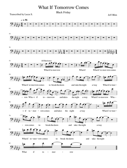 What If Tomorrow Comes (Baritone Line)