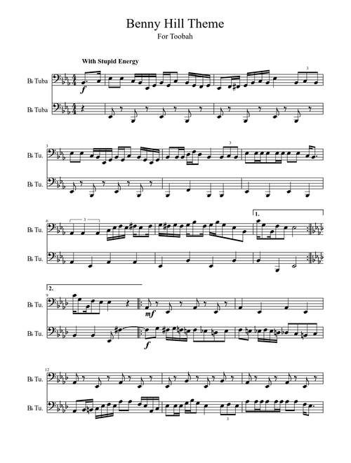 Benny Hill Theme for tuba