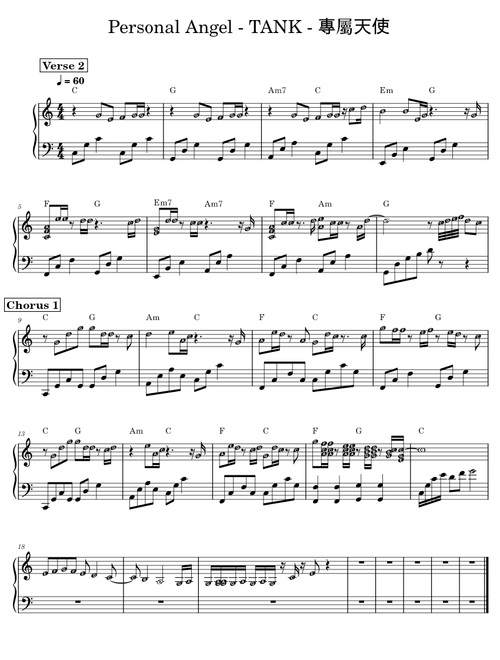 Personal Angel - in Am Verse Chorus Arr Bosco – tank