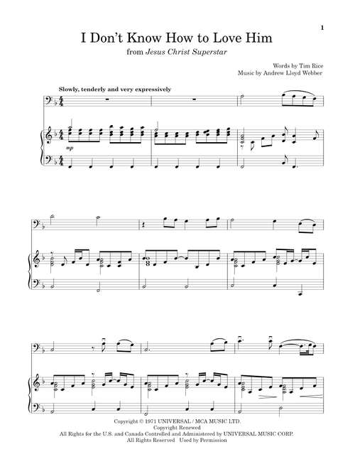 I Don't Know How To Love Him (from Jesus Christ Superstar) - Helen Reddy (Cello and Piano)