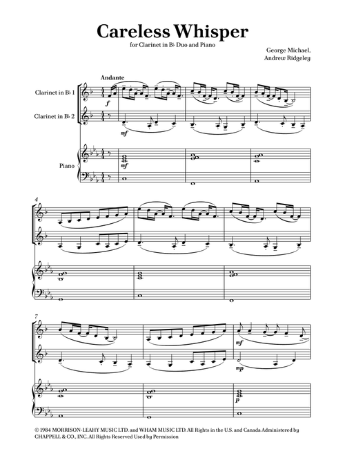 Careless Whisper (Arr. Caio Costa) - Seether (Instrumental Duet and Piano)