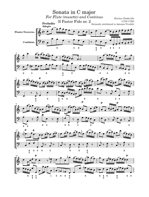 洋書 Nicolas Chedeville \"attrib toVivaldi 洋書 Nicolas Chedeville 
