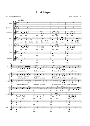 Diet Pepsi – Addison Rae Sheet Music for Piano (Solo) | MuseScore.com