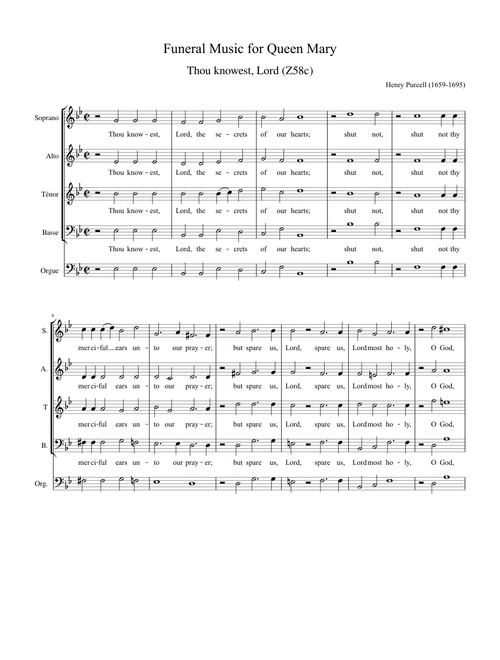 Purcell, Funeral Music for Queen Mary: Thou knowest, Lord