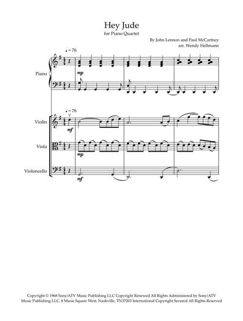 Hey Jude (Arr. Wendy Hellmann) - The Beatles (String Ensemble)