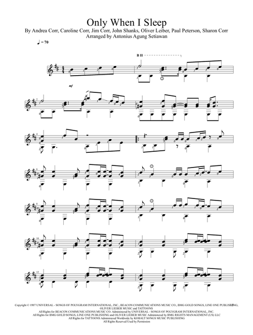Only When I Sleep (Arr. Antonius Agung Setiawan) - The Corrs (Solo Guitar)
