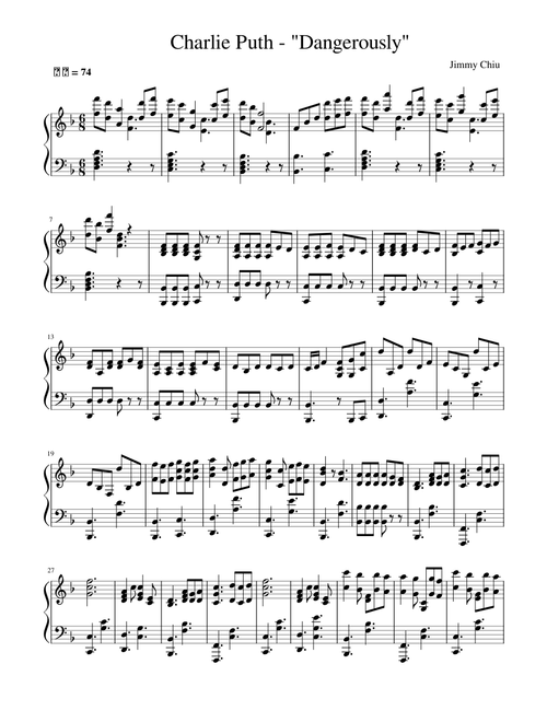 Dangerously – Charlie Puth Piano Cover (No Melody)