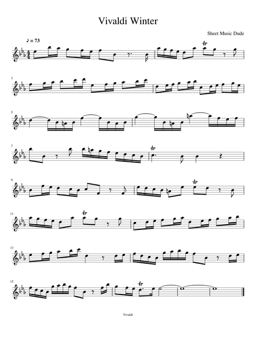 Vivaldi - Winter - Violin Solo