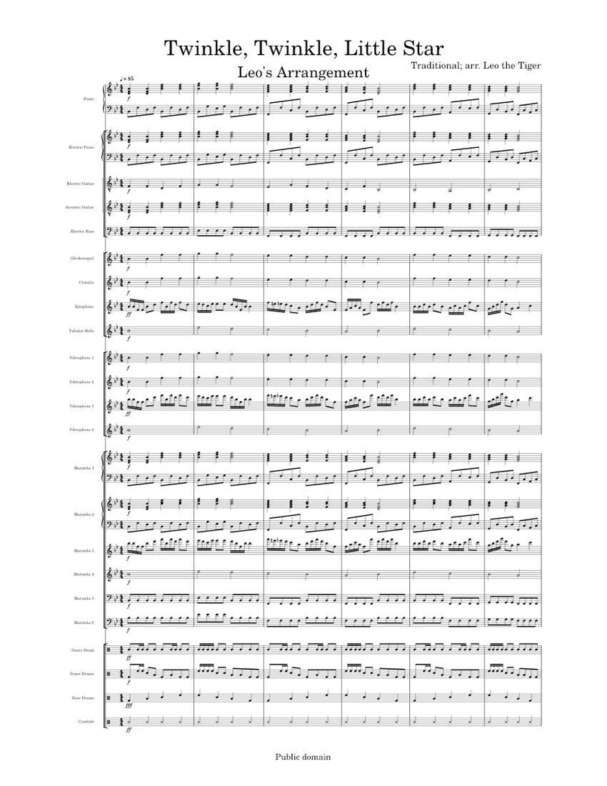 Twinkle twinkle little star xylophone sheet music cheap
