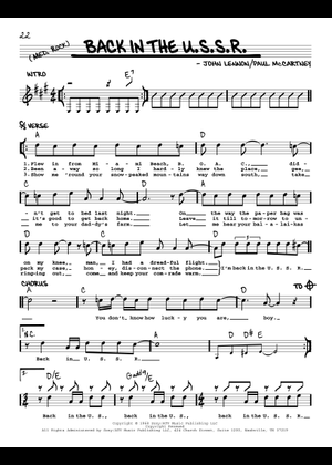Play Official version of Back In The U.S.S.R Sheet Music by