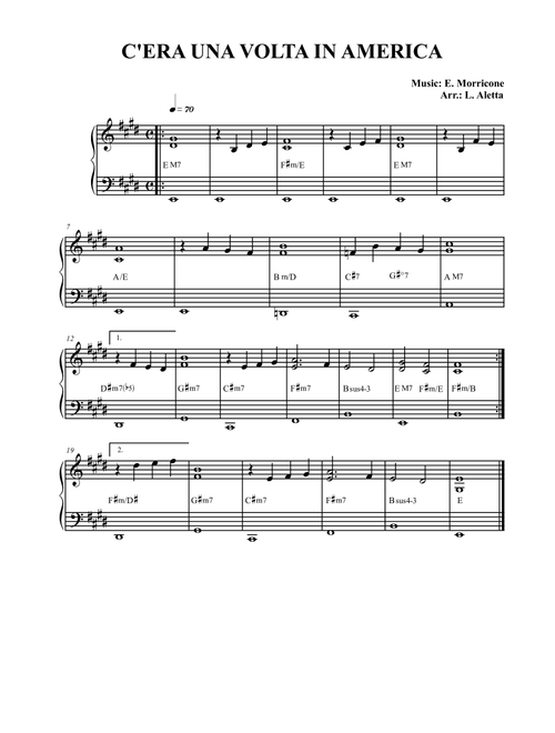 Once Upon A Time In America (Arr. Luca Aletta) - Darryl Pittman (Small Ensemble)