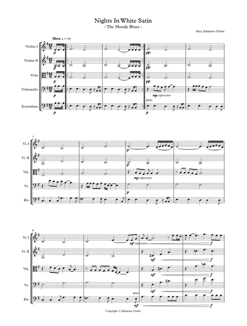 Nights In White Satin (Arr. Johannes Christ) - The Moody Blues (String Ensemble)