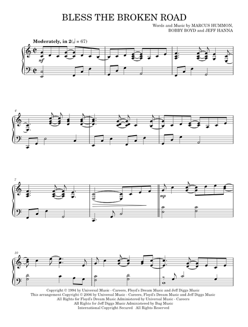 Bless The Broken Road - Rascal Flatts (Piano Solo)