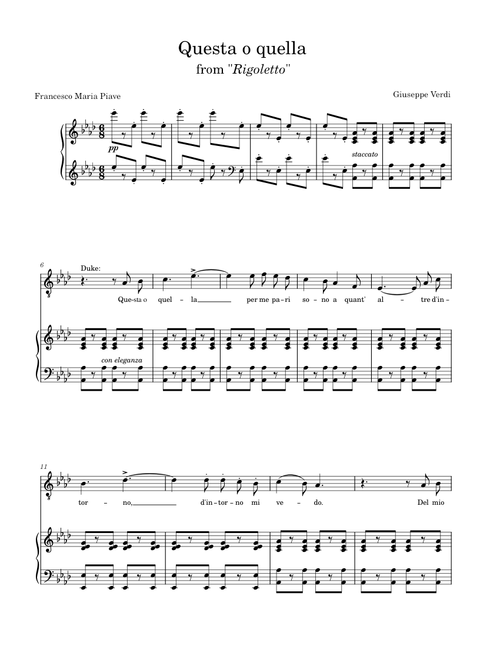 Questa o quella from "Rigoletto"